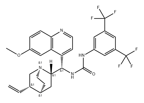 Urea, N-[3,5-bis(trifluoromethyl)phenyl]-N'-[(3S,8α,9S)-6'-methoxycinchonan-9-yl]- Struktur