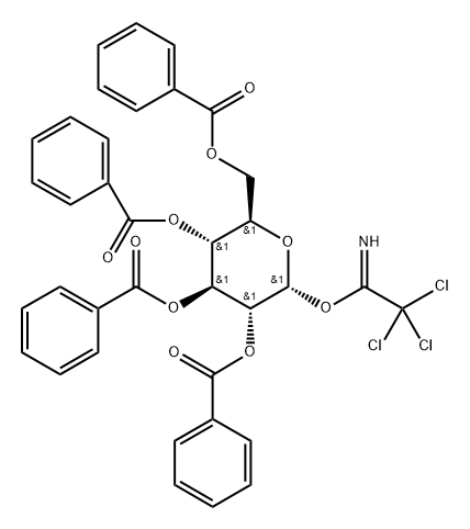 2,3,4,6-Tetra-O-benzoyl-1-O-(2,2,2-trichloroethanimidoyl)-α-D-glucopyranose Struktur