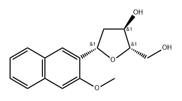 D-erythro-Pentitol, 2,5-anhydro-4-deoxy-5-C-(3-methoxy-2-naphthalenyl)-, (5S)- Struktur