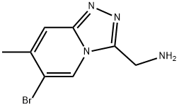 1-{6-bromo-7-methyl-[1,2,4]triazolo[4,3-a]pyridin-3-yl}methanamine Struktur