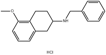 N-benzyl-5-methoxy-1,2,3,4-tetrahydronaphthalen-2-amine hydrochloride Struktur