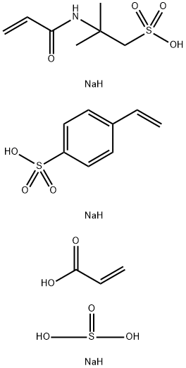 2-Propenoic acid telomer with 2-methyl-2-[(1-oxo-2-propenyl)amino] -1-propanesulfonic acid monosodium salt, sodium 4-ethenylbenzenesulfonate and sodium hydrogen sulfite, sodium salt Struktur