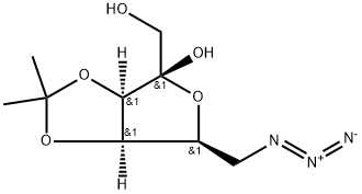 .beta.-L-Tagatofuranose, 6-azido-6-deoxy-3,4-O-(1-methylethylidene)- Struktur