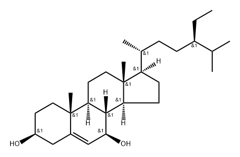 Stigmast-5-ene-3,7-diol, (3β,7β)- Struktur