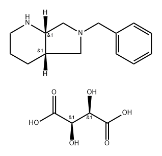 1H-Pyrrolo[3,4-b]pyridine, octahydro-6-(phenylmethyl)-, (4aS,7aS)-, (2R,3R)-2,3-dihydroxybutanedioate (1:1) Struktur