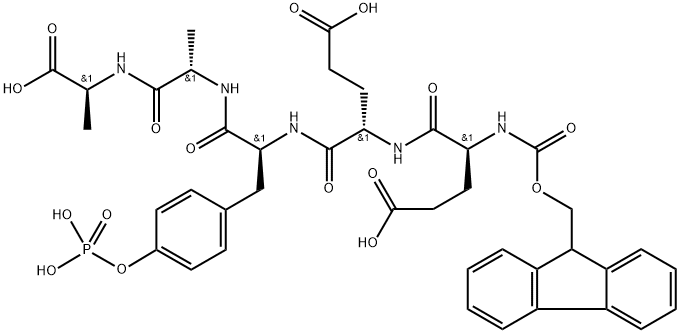 N-(alpha)fluorenylmethoxycarbonyl-glutamyl-glutamyl-phosphotyrosyl-alanyl-alanine Struktur