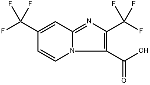 2,7-bis(trifluoromethyl)imidazo[1,2-a]pyridine-3-carboxylic acid Struktur