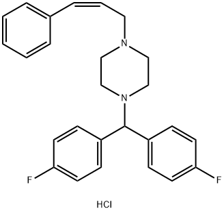 Piperazine, 1-[bis(4-fluorophenyl)methyl]-4-[(2Z)-3-phenyl-2-propen-1-yl]-, hydrochloride (1:2) Struktur