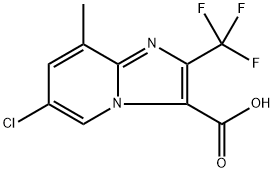 6-chloro-8-methyl-2-(trifluoromethyl)imidazo[1,2-a]pyridine-3-carboxylic acid Struktur