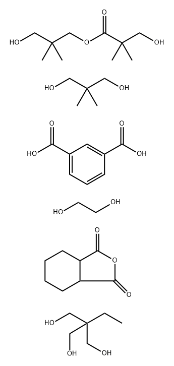 1,3-Benzenedicarboxylic acid polymer with hexahydro-1,3-isobenzo furandione, 1,2-ethanediol, 2,2-dimethyl-1,3-propanediol, 3-hydroxy-2,2-dimethylpropyl 3-hydroxy-2,2-methyl-propanoate and 2-ethyl-2-(hydroxymethyl)-1,3-propanediol Struktur