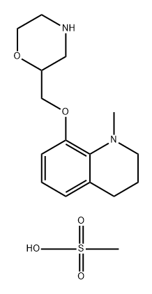 Quinoline, 1,2,3,4-tetrahydro-1-methyl-8-(2-morpholinylmethoxy)-, methanesulfonate (1:1) Struktur