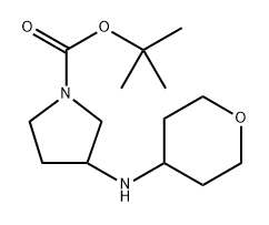 tert-butyl 3-((tetrahydro-2H-pyran-4-yl)amino)pyrrolidine-1-carboxylate Struktur