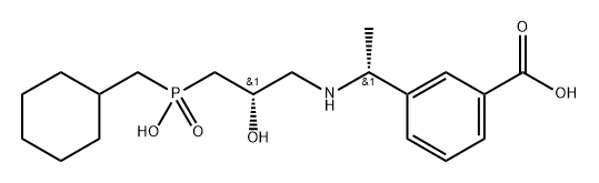 Benzoic acid, 3-[(1R)-1-[[(2S)-3-[(cyclohexylmethyl)hydroxyphosphinyl]-2-hydroxypropyl]amino]ethyl]- Struktur