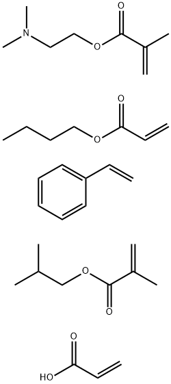 2-(Dimethylamino)ethyl 2-methyl-2-propenoate polymer with butyl 2-propenoate, ethenylbenzene, 2-methylpropyl 2-methyl-2-propenoate and 2-propenoic acid Struktur