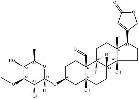 3β-[(3-O-Methyl-6-deoxy-β-D-glucopyranosyl)oxy]-5,14-dihydroxy-19-oxo-5β-card-20(22)-enolide Struktur