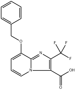 8-(benzyloxy)-2-(trifluoromethyl)imidazo[1,2-a]pyridine-3-carboxylic acid Struktur