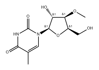 1-(2R,3R,4R,5R)-3-Hydroxy-5-(hydroxymethyl)-4-methoxytetra hydrofuran-2-yl)-5-methylpyrimidine-2,4(1H,3H)-dione Struktur