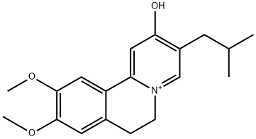 2-Hydroxy-3-isobutyl-9,10-dimethoxy-6,7-dihydropyrido[2,1-a]isoquinolin-5-ium Struktur