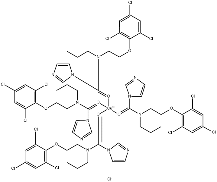 Copper(2+), tetrakisN-propyl-N-2-(2,4,6-trichlorophenoxy)ethyl-1H-imidazole-1-carboxamide-.kappa.O1-, dichloride Struktur