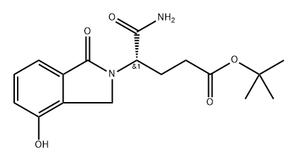 2H-Isoindole-2-butanoic acid, γ-(aminocarbonyl)-1,3-dihydro-4-hydroxy-1-oxo-, 1,1-dimethylethyl ester, (γS)- Struktur