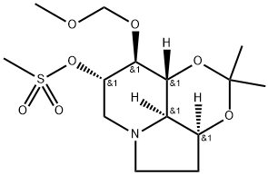 1,3-Dioxino4,5,6-hiindolizin-8-ol, octahydro-9-(methoxymethoxy)-2,2-dimethyl-, methanesulfonate (ester), 3aS-(3a.alpha.,8.alpha.,9.beta.,9a.beta.,9b.alpha.)- Struktur