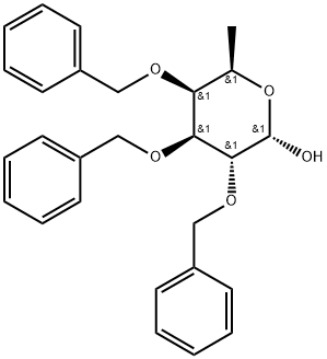 α-D-Galactopyranose, 6-deoxy-2,3,4-tris-O-(phenylmethyl)- Struktur