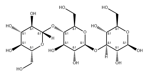 O-beta-D-Glucopyranosyl-(1-4)-O-beta-D-glucopyranosyl-(1-3)-beta-D-glucopyranose Struktur