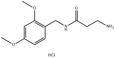 Propanamide, 3-amino-N-[(2,4-dimethoxyphenyl)methyl]-, hydrochloride (1:1) Struktur