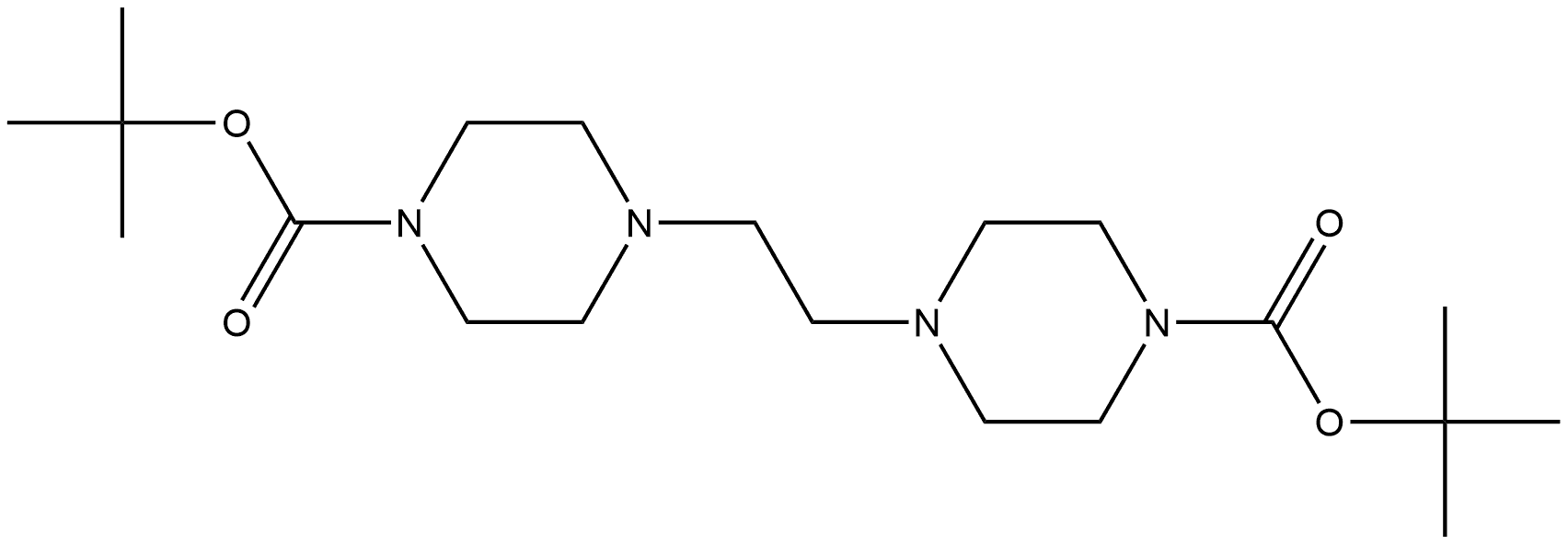 1-Piperazinecarboxylic acid, 4,4'-(1,2-ethanediyl)bis-, 1,1'-bis(1,1-dimethylethyl) ester Struktur