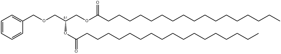 Octadecanoic acid, 1,1'-(1R)-1-[(phenylmethoxy)methyl]-1,2-ethanediyl ester Struktur