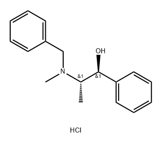 Benzphetamine Related Compound E (30 mg) ((1S,2S)-2-[Benzyl(methyl)amino]-1-phenylpropan-1-ol hydrochloride) Struktur