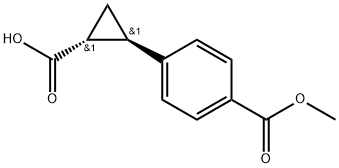 trans-2-(4-(methoxycarbonyl)phenyl)cyclopropanecarboxylic acid Struktur