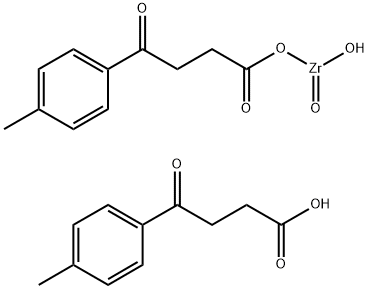 Zirconium, hydroxy(4-methyl-.gamma.-oxobenzenebutanoato-O.alpha.)oxo-, compd. with 4-methyl-.gamma.-oxobenzenebutanoic acid Struktur