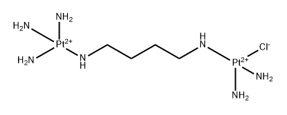 triammine(mu-(1,4-butanediamine-N,N'))diamminemonochlorodi-platinum(II) Struktur