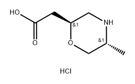 2-Morpholineacetic acid, 5-methyl-,hydrochloride, (2R,5S)-rel- Struktur