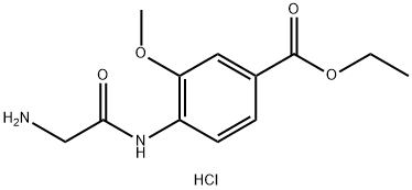 Benzoic acid, 4-[(2-aminoacetyl)amino]-3-methoxy-, ethyl ester, hydrochloride (1:1) Struktur