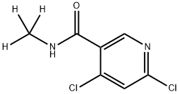 3-Pyridinecarboxamide, 4,6-dichloro-N-(methyl-d3)- Struktur