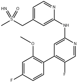 (rac)-5-fluoro-4-(4-fluoro-2-methoxyphenyl)-N-{4-[(S-methylsulfonimidoyl)methyl]pyridin-2-yl}pyridin-2-amine Structure