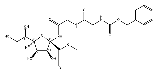 N-[(Phenylmethoxy)carbonyl]glycylglycyl-2-amino-2-deoxy-a-D-manno-2-heptulofuranosonic acid methyl ester Struktur