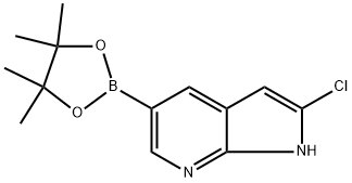 2-Chloro-5-(4,4,5,5-tetramethyl-[1,3,2]dioxaborolan-2-yl)-1H-pyrrolo[2,3-b]pyridine Struktur