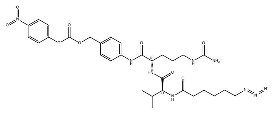 6-Azidohexanoyl-Val-Cit-PAB Struktur