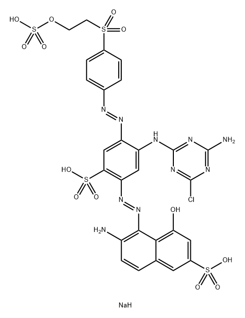 2-Naphthalenesulfonic acid, 6-amino-5-5-(4-amino-6-chloro-1,3,5-triazin-2-yl)amino-2-sulfo-4-4-2-(sulfooxy)ethylsulfonylphenylazophenylazo-4-hydroxy-, sodium salt Struktur