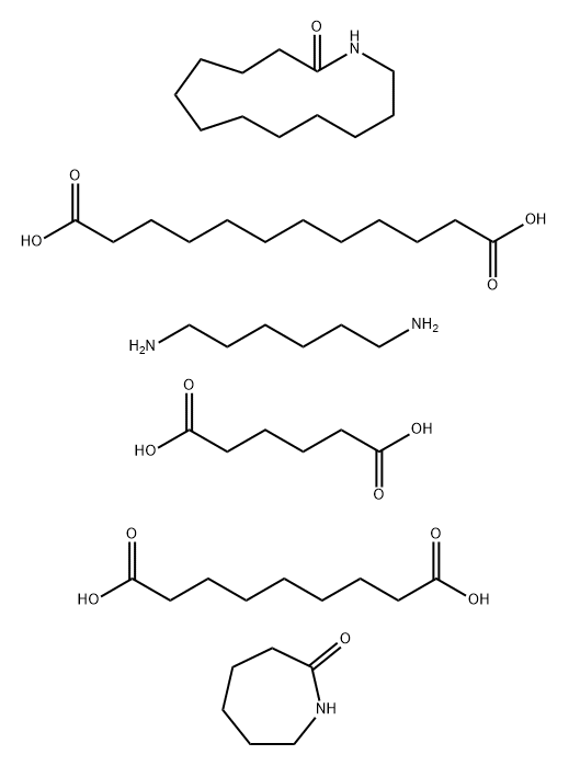 Dodecanedioic acid polymer with azacyclotridecan-2-one, hexahydro-2-H-azepin-2-one, 1,6-hexanediamine, hexanediamine, hexanedioic acid and nonanedioic acid Struktur