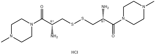 1-Propanone, 3,3'-dithiobis[2-amino-1-(4-methyl-1-piperazinyl)-, hydrochloride (1:4), (2R,2'R)- Struktur