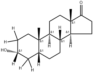 (3R,5R,8R,9S,10S,13S,14S)-2,2,3,4,4-pentadeuterio-3-hydroxy-10,13-dimethyl-5,6,7,8,9,11,12,14,15,16-decahydro-1H-cyclopenta[a]phenanthren-17-one Struktur