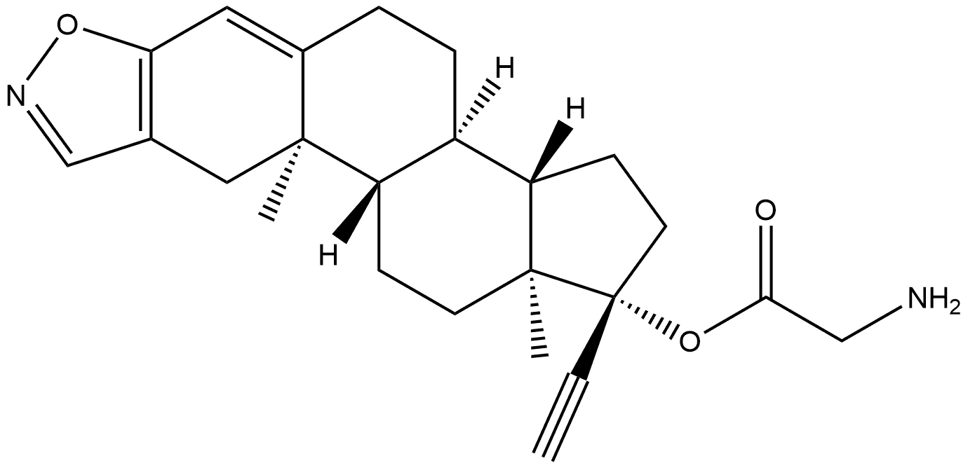 Glycine, (17α)-pregna-2,4-dien-20-yno[2,3-d]isoxazol-17-yl ester (9CI) Struktur