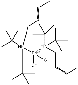 Bis(di-tert-butyl(2-butenyl)phosphine)dichloropalladium(II) Struktur