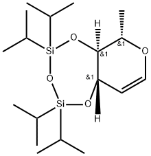 3,4-O-(1,1,3,3-Tetraisopropyl-1,3-disiloxanediyl)-L-rhamnal Struktur