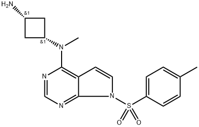 1,3-Cyclobutanediamine, N1-methyl-N1-[7-[(4-methylphenyl)sulfonyl]-7H-pyrrolo[2,3-d]pyrimidin-4-yl]-, cis- Struktur