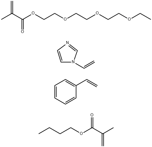 2-Propenoic acid, 2-methyl-, butyl ester, polymer with ethenylbenzene, 1-ethenyl-1H-imidazole and 2-2-(2-ethoxyethoxy)ethoxyethyl 2-methyl-2-propenoate Struktur